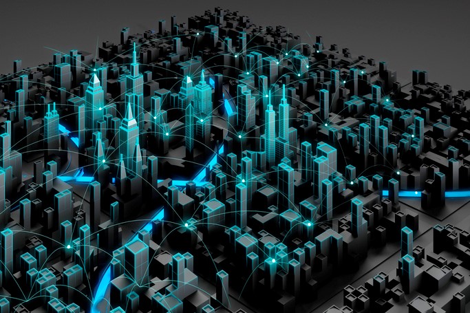 Smart city, conceptual illustration